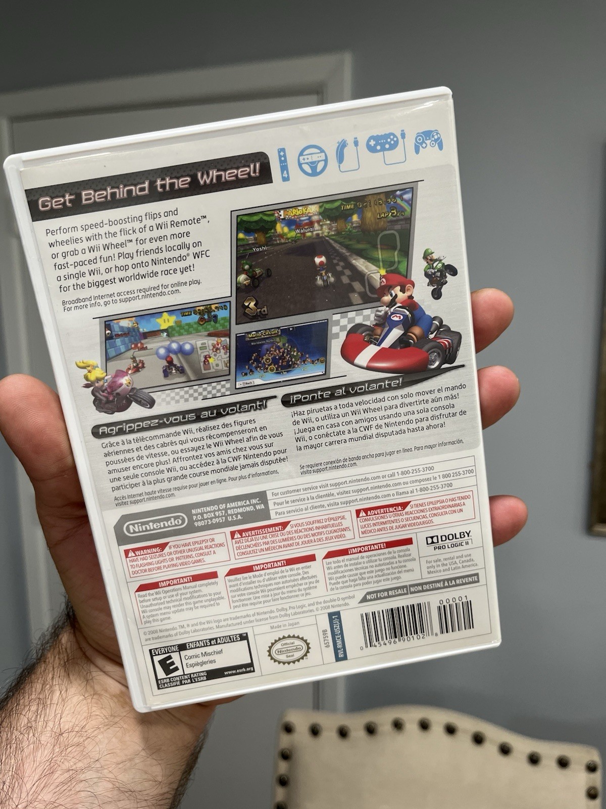 Nintendo Mario Kart Wii Original Empty Game Case Only DVD Keep Case