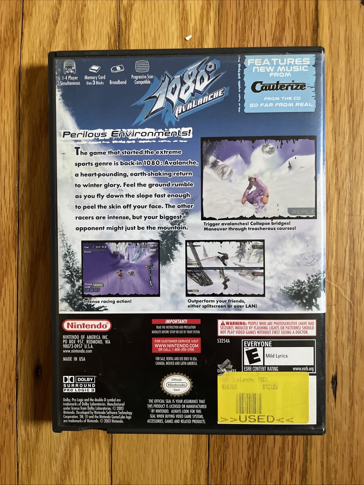 Avalanche 1080° Nintendo GameCube 2003 Includes Manual, Tested Working