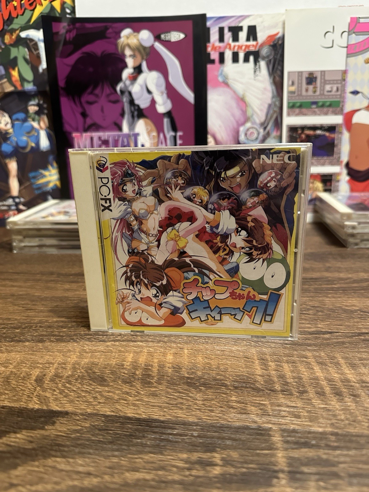 Chip-chan Kick PC-FX 1996 Original First Print CIB Obi Manual Unused Postcard