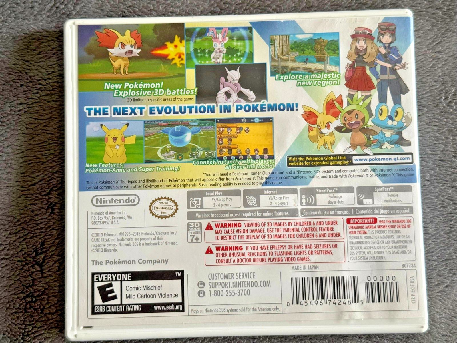 Pokemon X – Nintendo 3DS – CIB Tested Working (Paper Insert Has Water Damage)