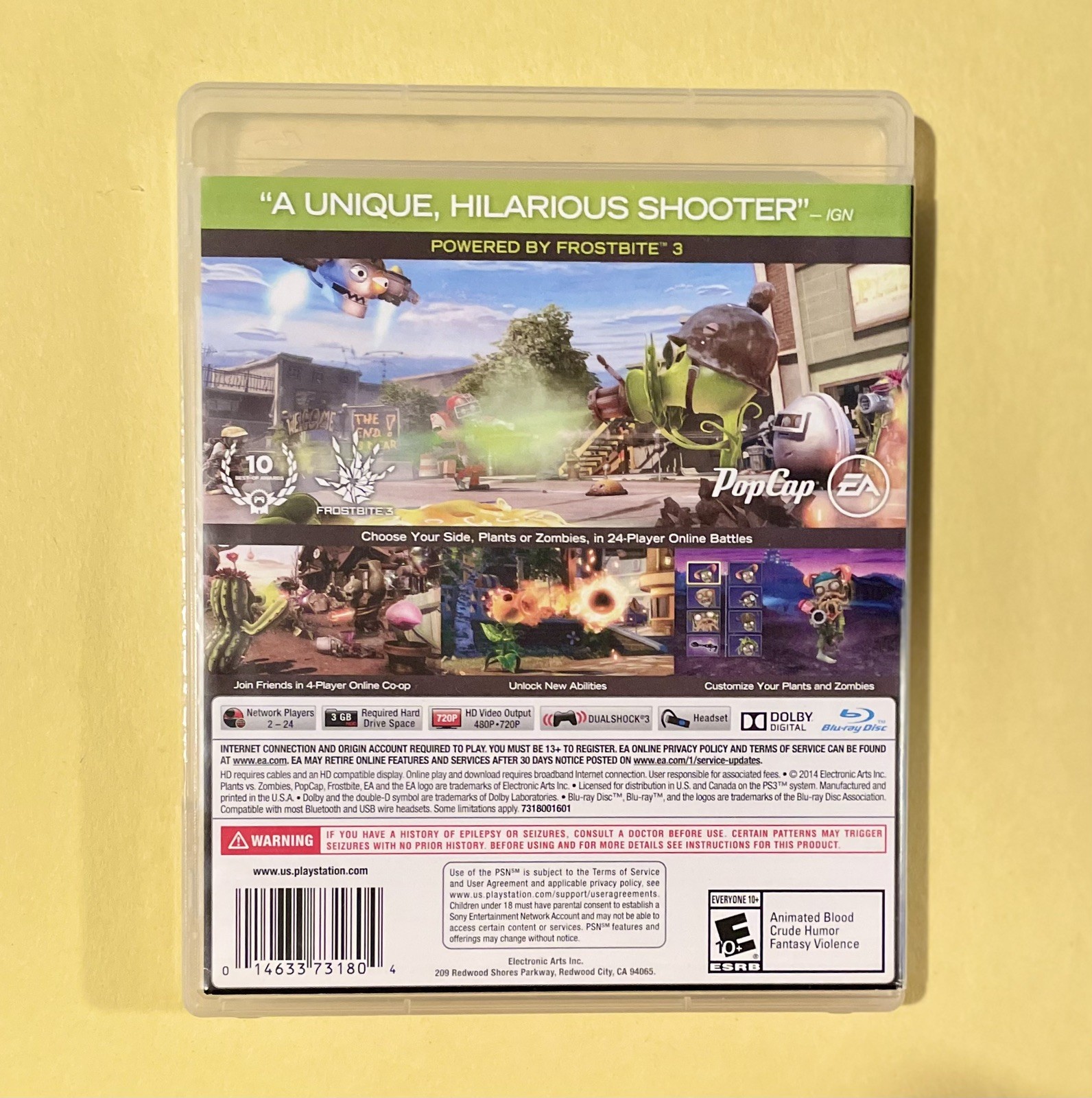 Plants vs. Zombies: Garden Warfare (Sony PlayStation 3, 2014) PS3 Tested