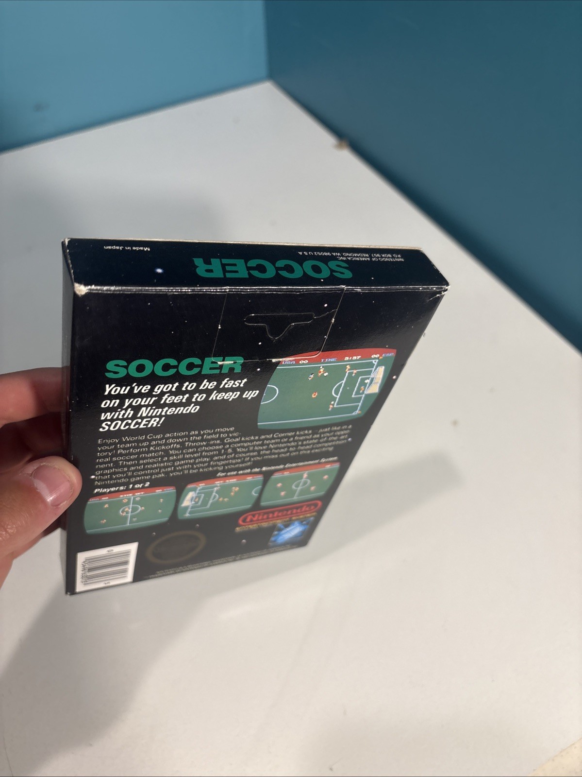Soccer – Nintendo NES Box Only – Gloss seal 2nd Print Test Market