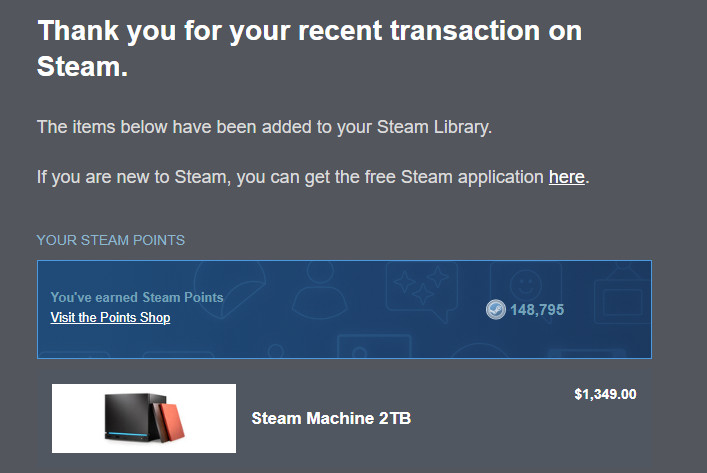 PRE-SALE PURCHASE – Steam Machine 2TB No Controller