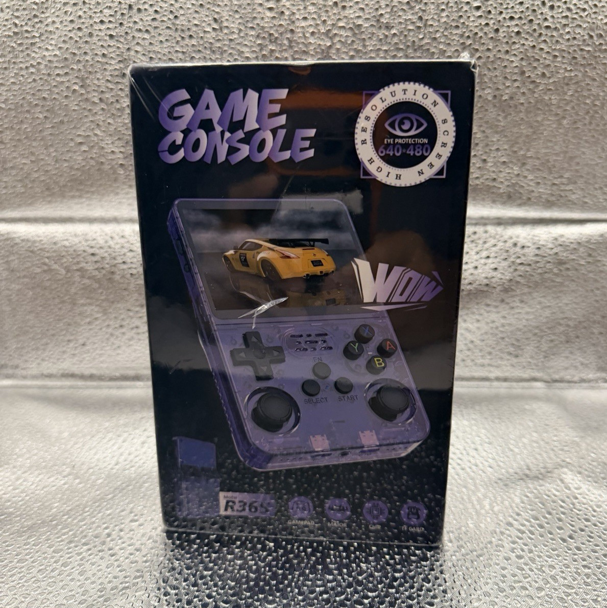 R36S Handheld Game Console 64GB 640×480 USB-C Eye Protection Purple