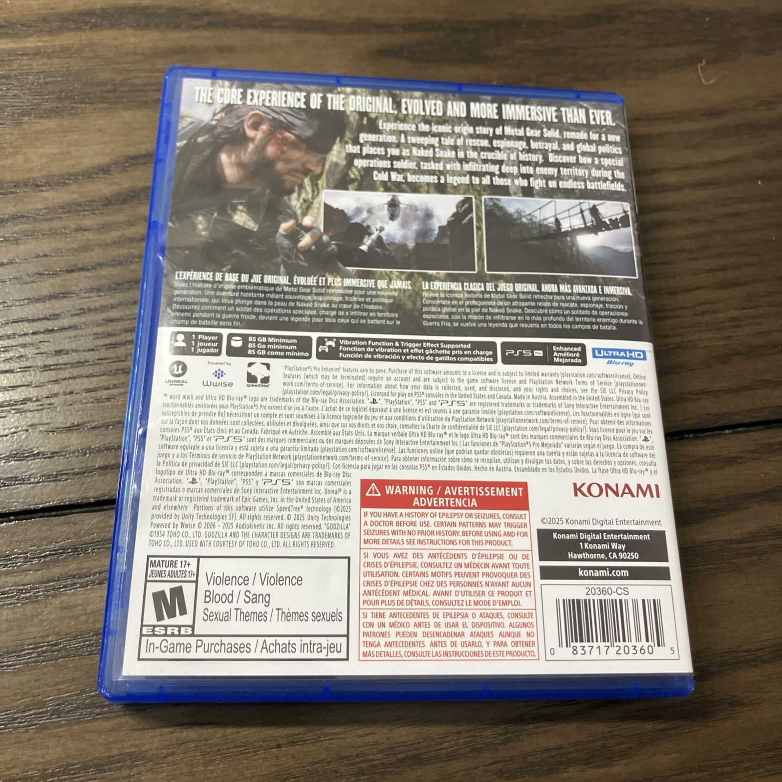 USED Metal Gear Solid Delta: Snake Eater PLAYSTATION 5 PS5 W/WORKING DLC