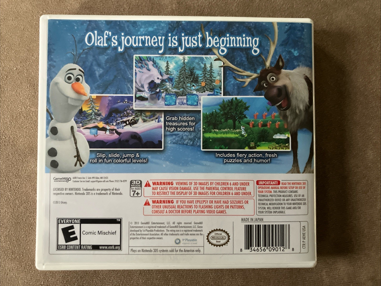 Disney Frozen: Olaf’s Quest (Nintendo 3DS, 2013) Tested & Working-CIB W/Manual