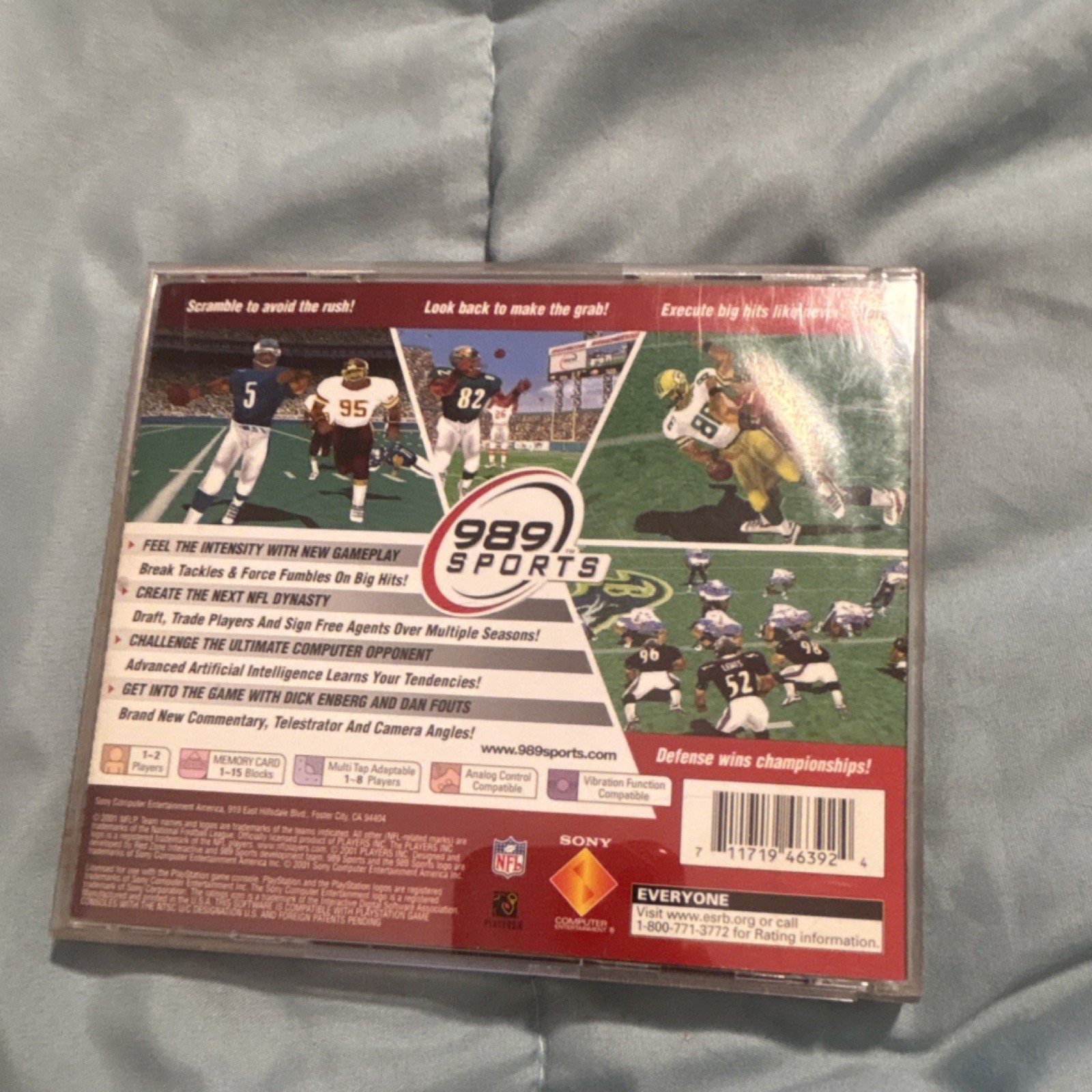 989 Sports NFL Gameday 2002 Manual Sony PlayStation 1 American Football 2001
