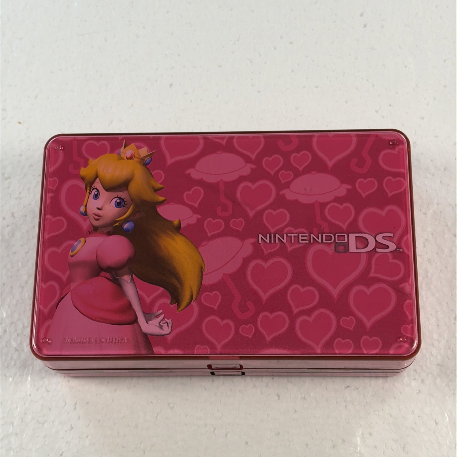 Nintendo DS Lite Super Mario Bros Princess Peach Carrying Case Pink Double Sided