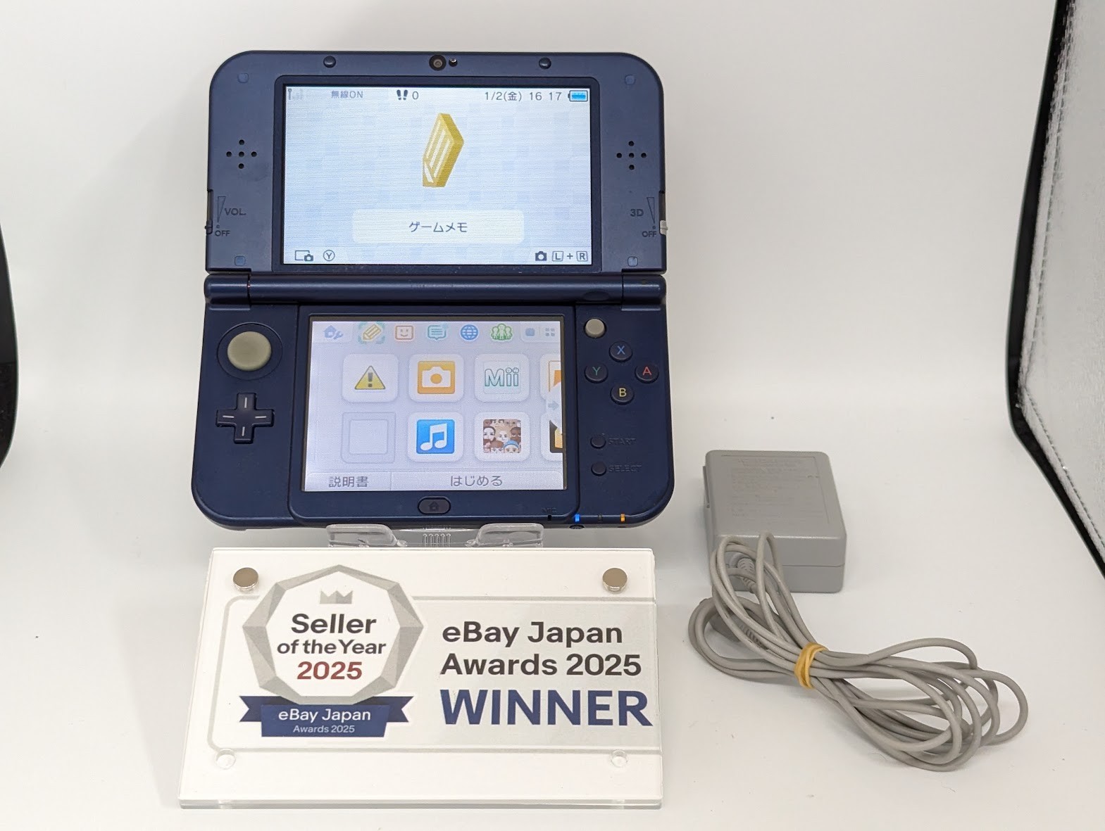 B288 Nintendo new 3DS LL XL console Metallic Blue Japan w/adapter fx