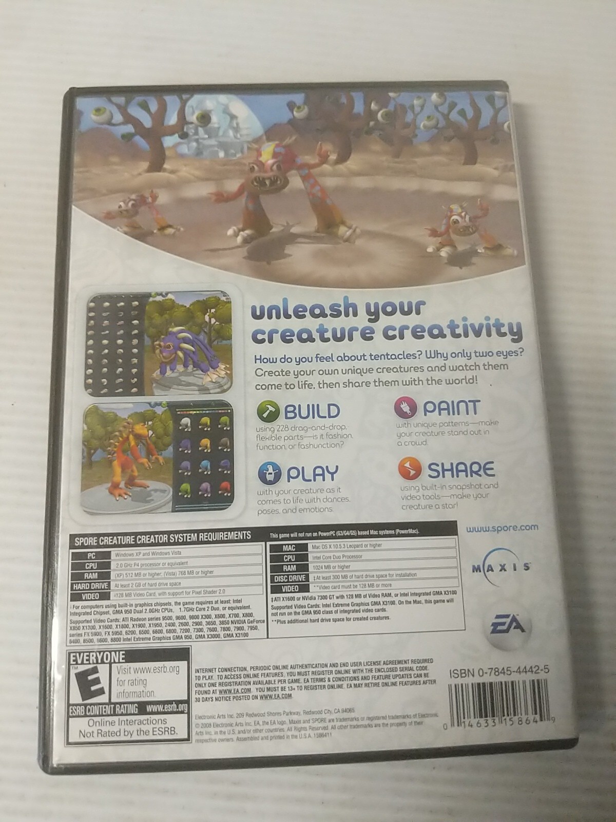 Spore Creature Creator Windows Mac 2008 Complete Case PC EA Computer Game ~ #188
