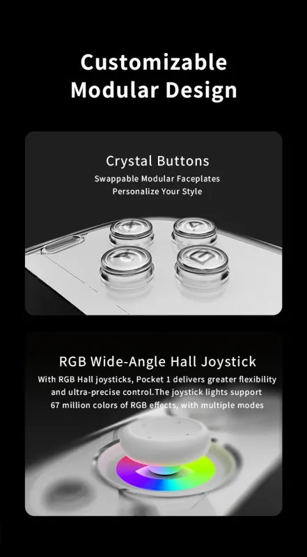 MINILOONG POCKET 1 Modular Retro Handheld Emulator 4″ 4:3 IPS RGB Hall Joystick