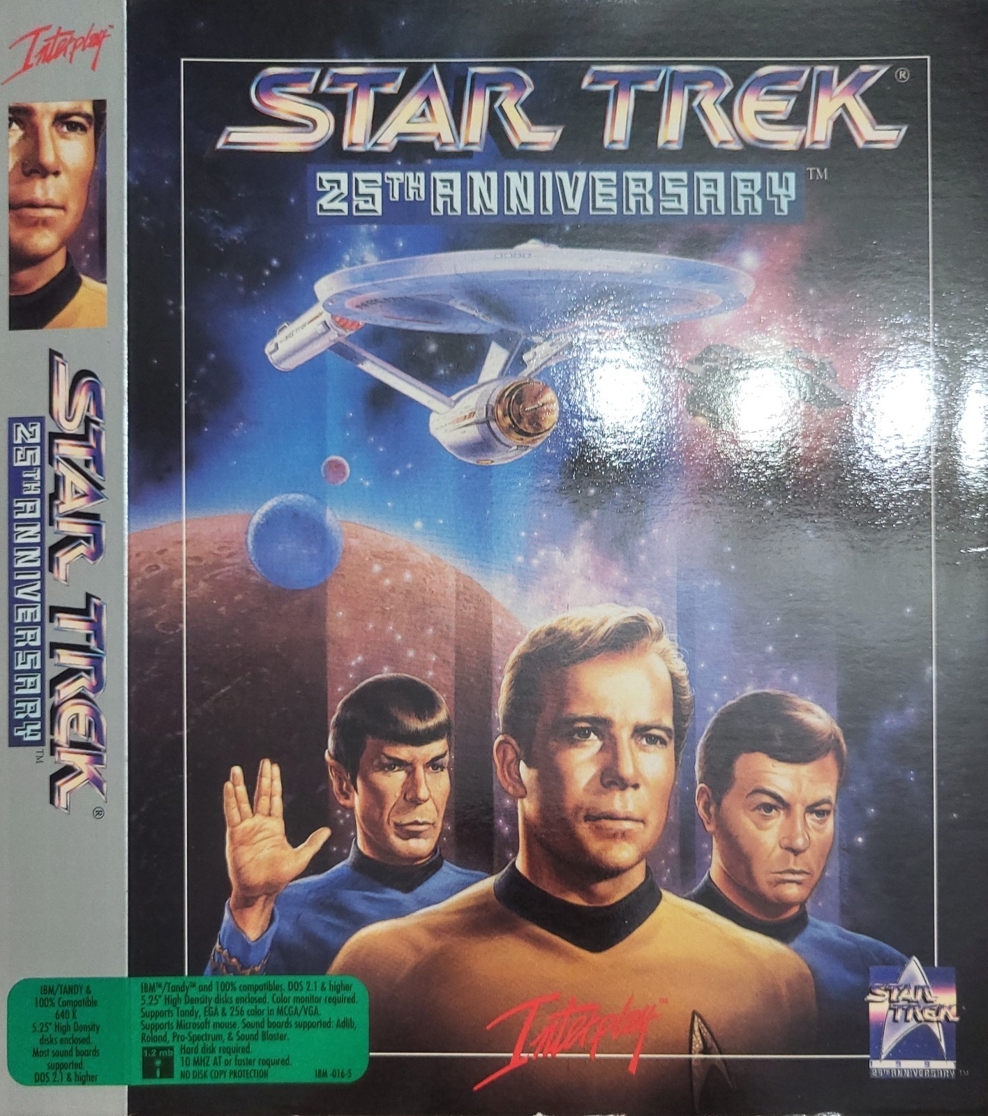 Star Trek 25th Anniversary PC Big BOX ONLY 1991 Interplay 5.25 Floppy DOS IBM