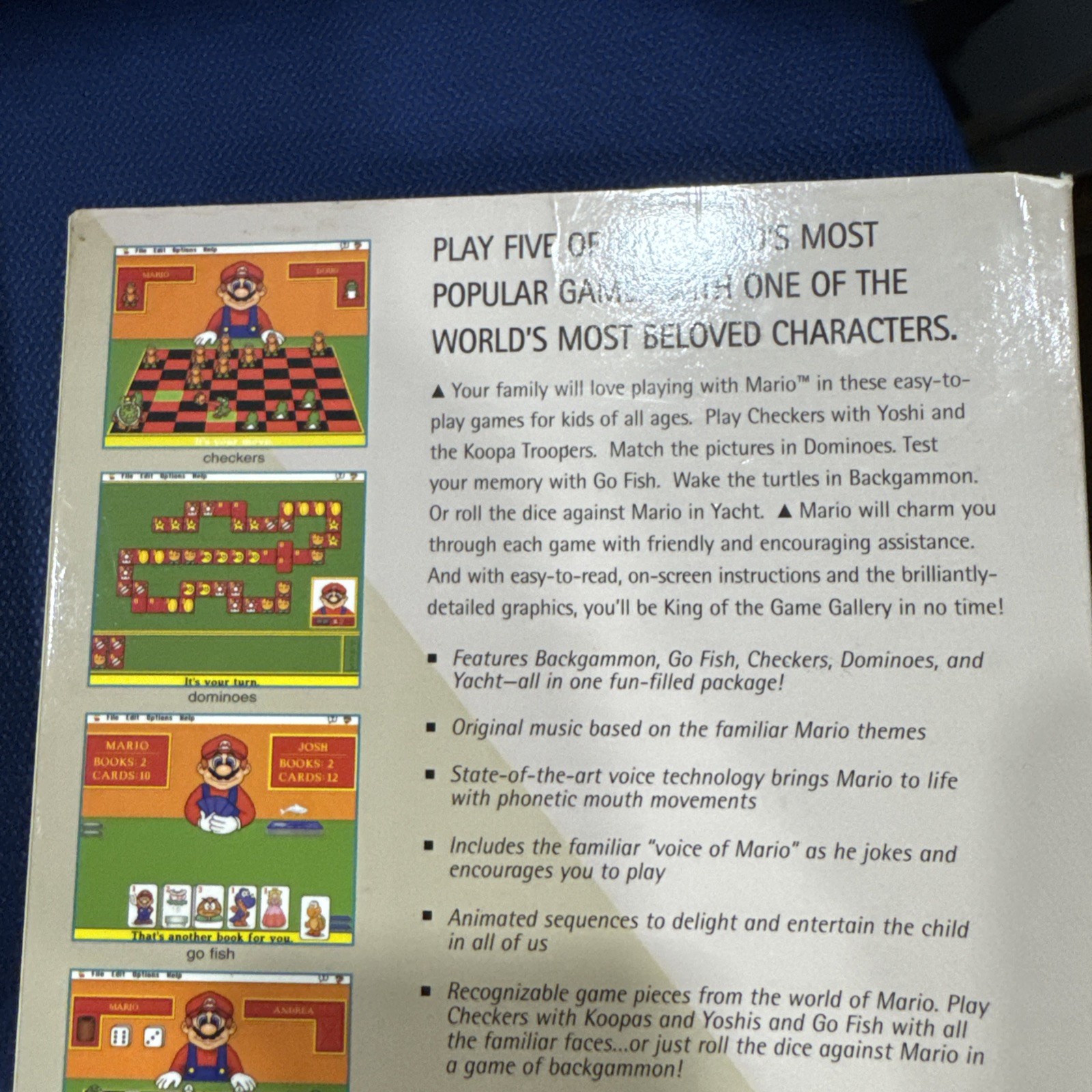 Mario’s Game Gallery Apple Macintosh Mac 1994 MacPlay Disks CIB Clean Big Box PC
