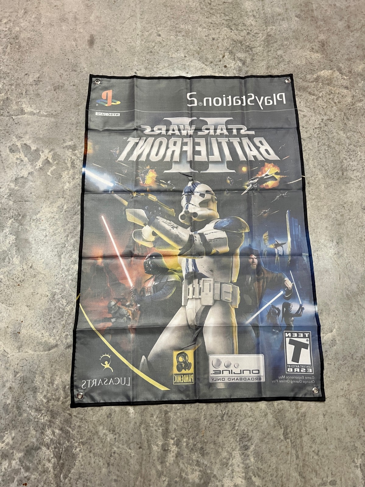 Star Wars Battlefront 2 PS2 Custom Wall Flag Tapestry 2 x 3 Ft, Playstation 2