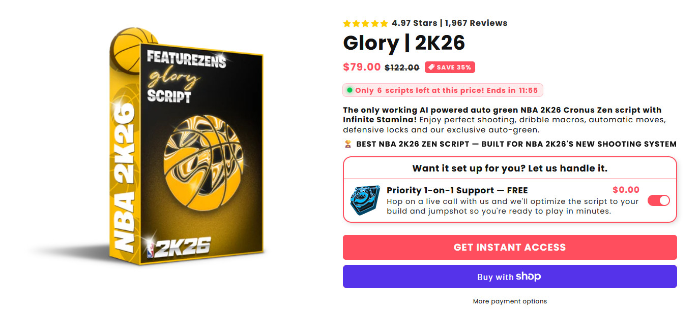 Glory V6 NBA 2K26 Cronus Zen Script ✅ (BEST PRICE FOR NEW GLORY SCRIPT)