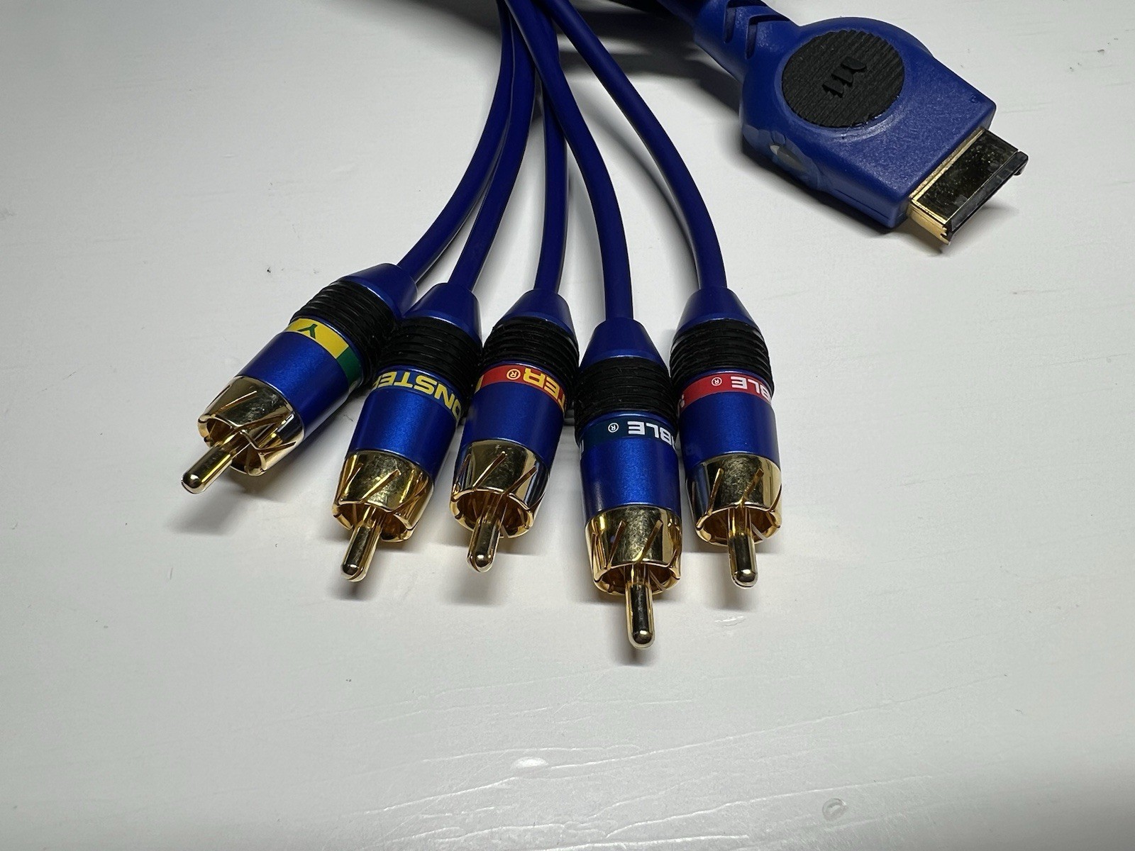 Monster Cable Playstation 2 3 PS2 PS3 Component Cable Gold Tip 10 ft Blue Sony