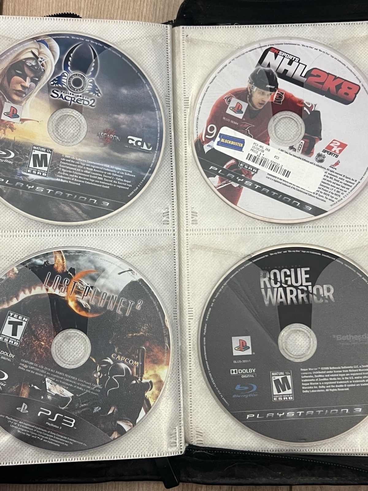 Lot Of 64 Sony Playstation 3 PS3 Disc Only Games Binder Untested Mixed Games