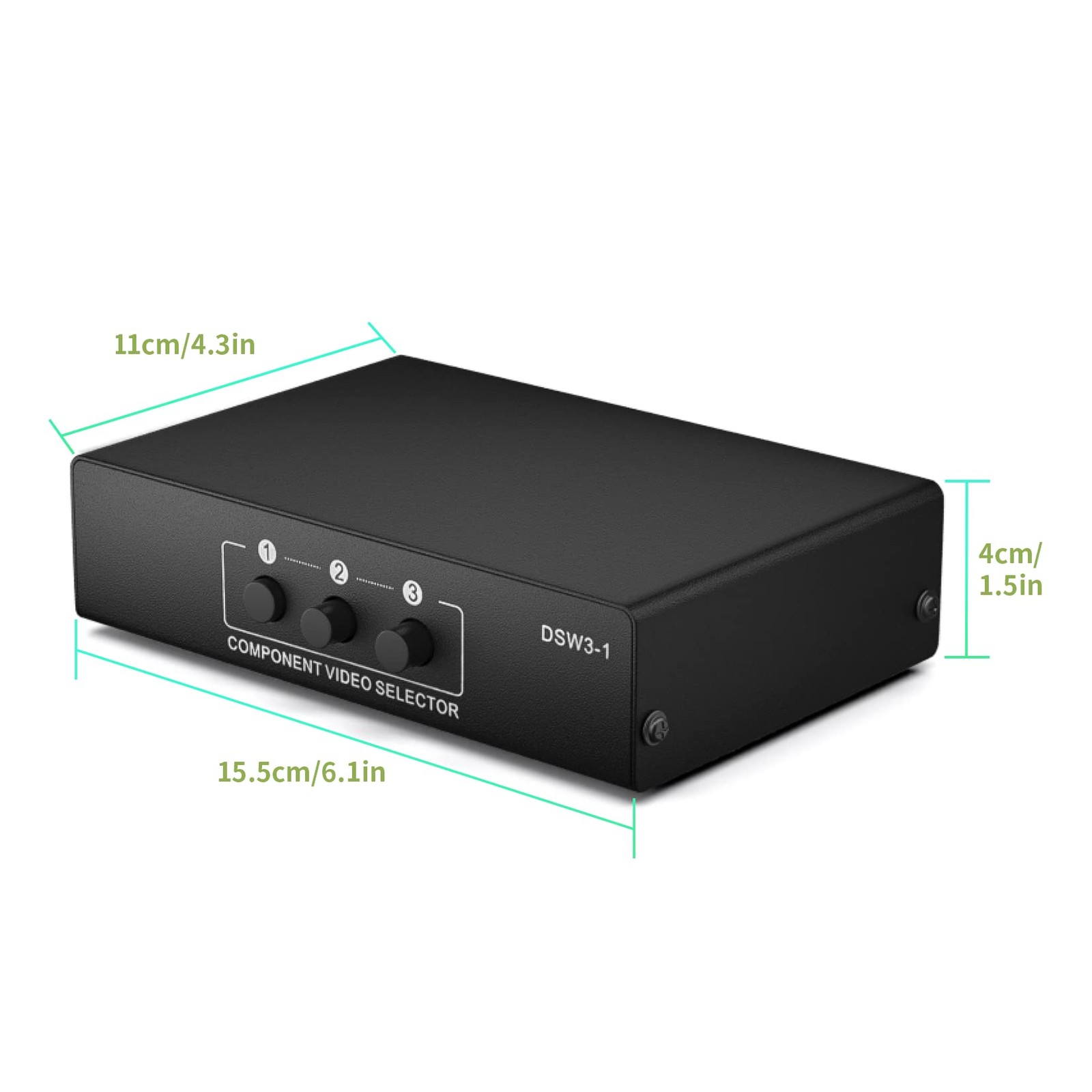 Component AV Video Switch Box 3 in 1 Out, 3 Port 5 RCA YPbPr Cable RGB Compon…
