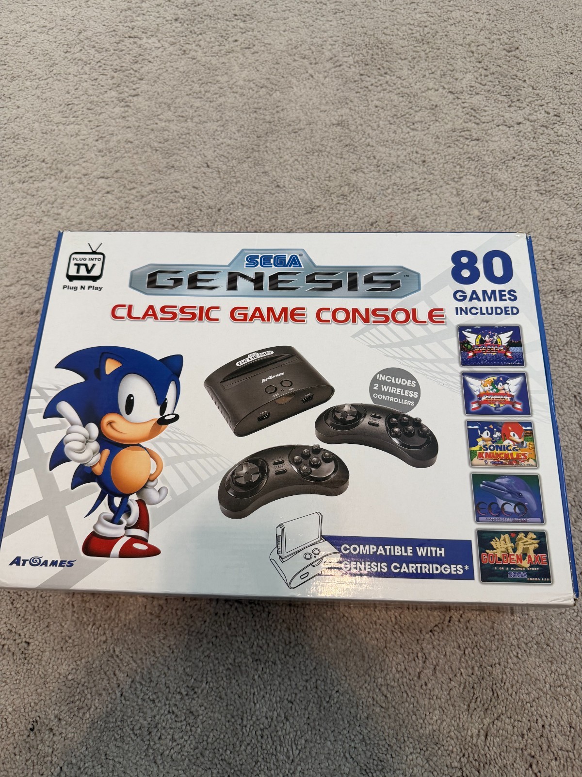 Sega Genesis Classic Game Console 80 Built-In Games and 2 Wireless Controllers