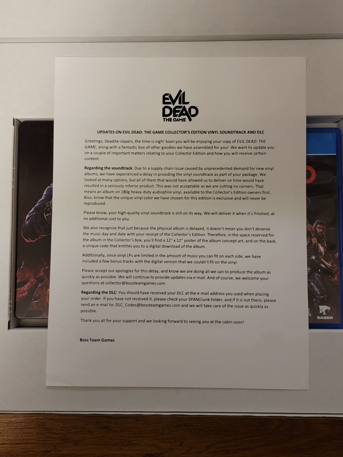 Evil Dead: The Game Collectors Edition PS4 with Medium Shirt, Vinyl Soundtrack,