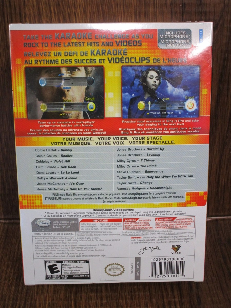 Video Game Wii Disney Sing It Pop Hits includes microphone NEW SEALED