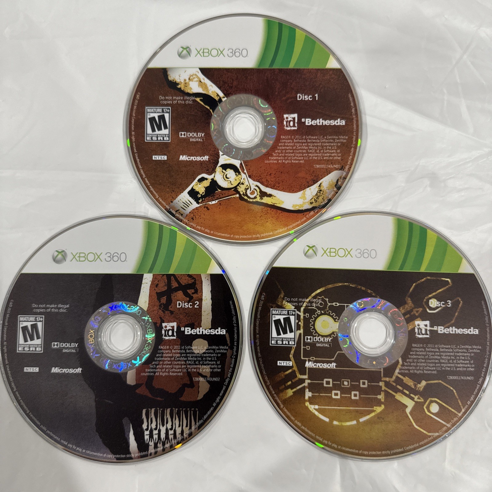 Rage (Microsoft Xbox 360) NO TRACKING – 3 DISCS ONLY FREE SHIPPING