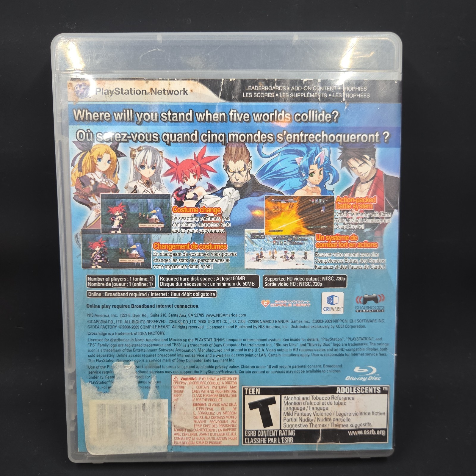 NIS America Cross Edge Sony PS3 NTSC-U/C T Teen Role Playing Manual Included