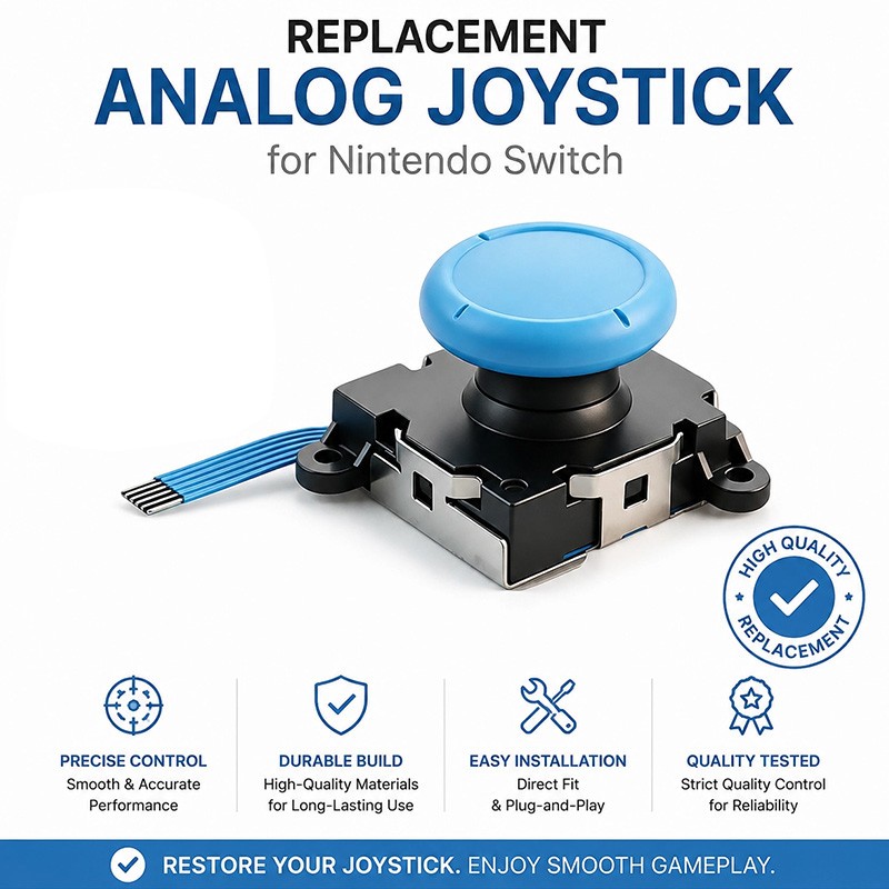 2PCS Hall Effect Joystick 3D Stick For Joy-Con Switch Lite OLED Drift Fix