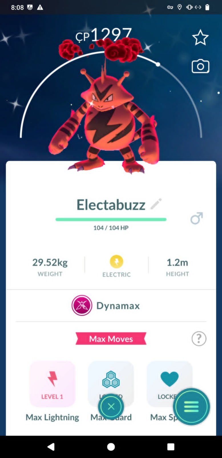 Pokémon Shiny Dynamax Electabuzz – GO Read description