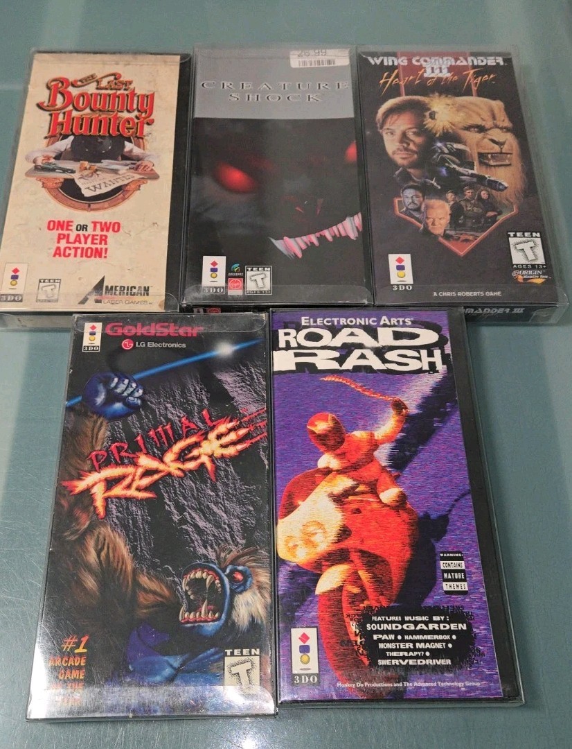 3DO 5 Game Lot Including PRIMAL RAGE, BOUNTY HUNTER, ROAD RASH + MORE READ!