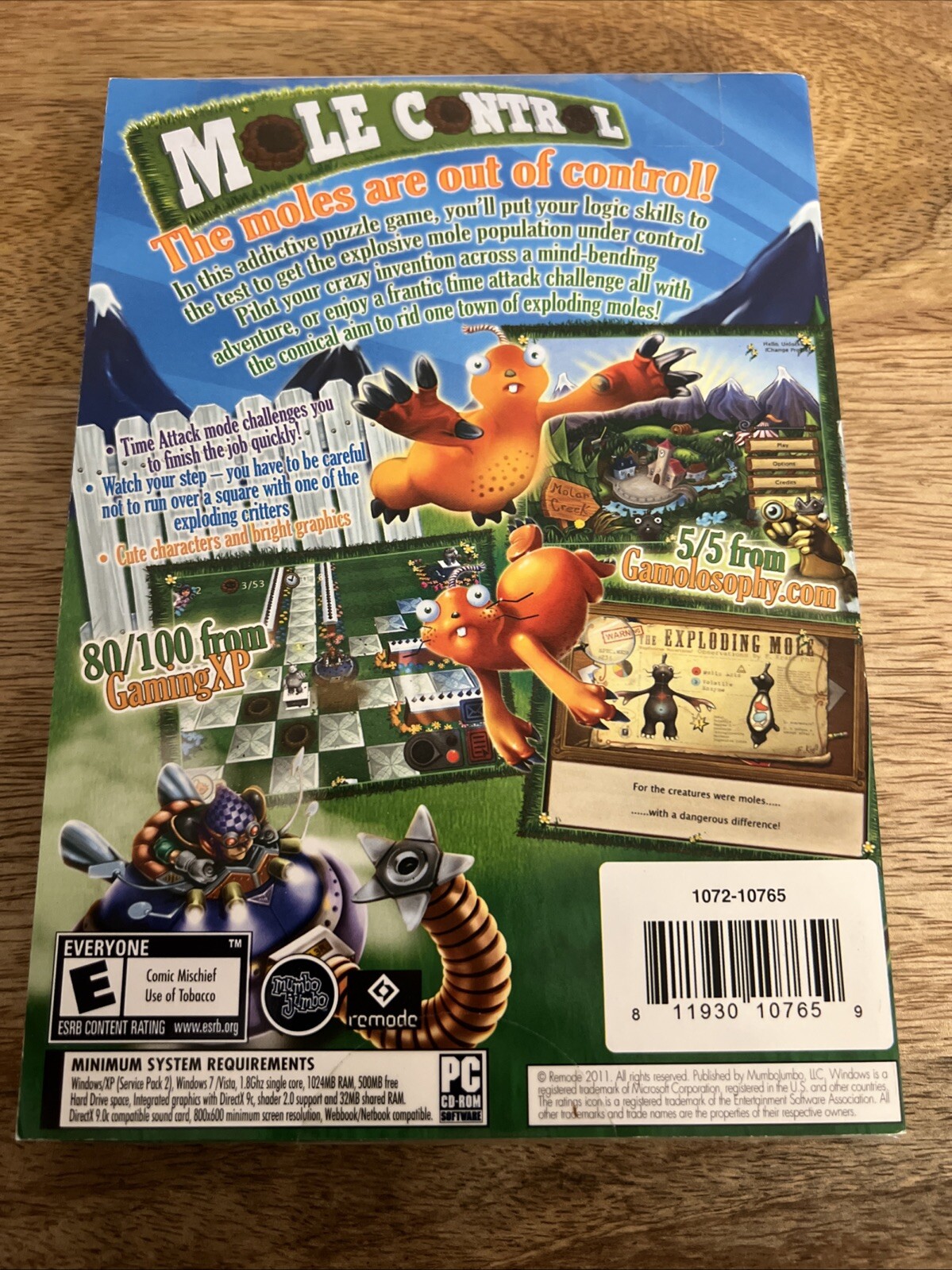 Mole Control Video Game Pc Cd-ROM E-Everyone (Factory Seal)