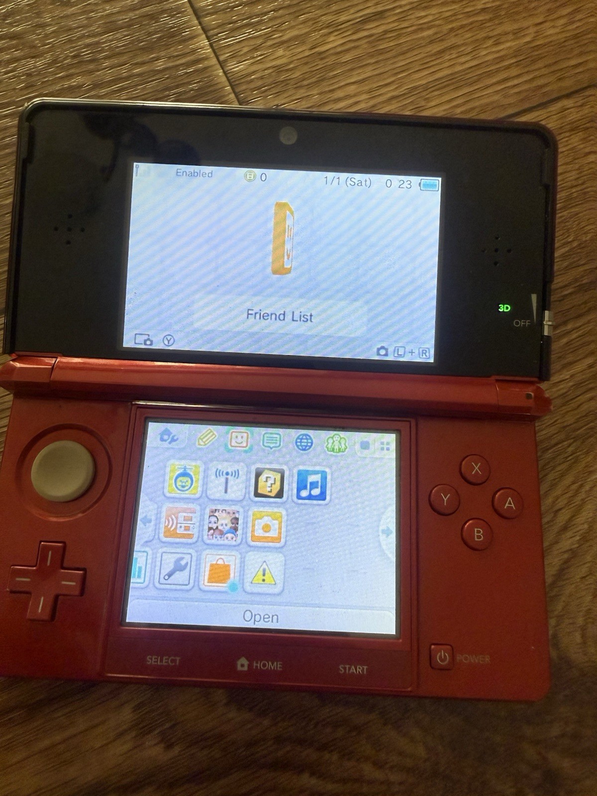 Nintendo 3DS Handheld System – Flame Red Mario Party Included /READ DESCP/