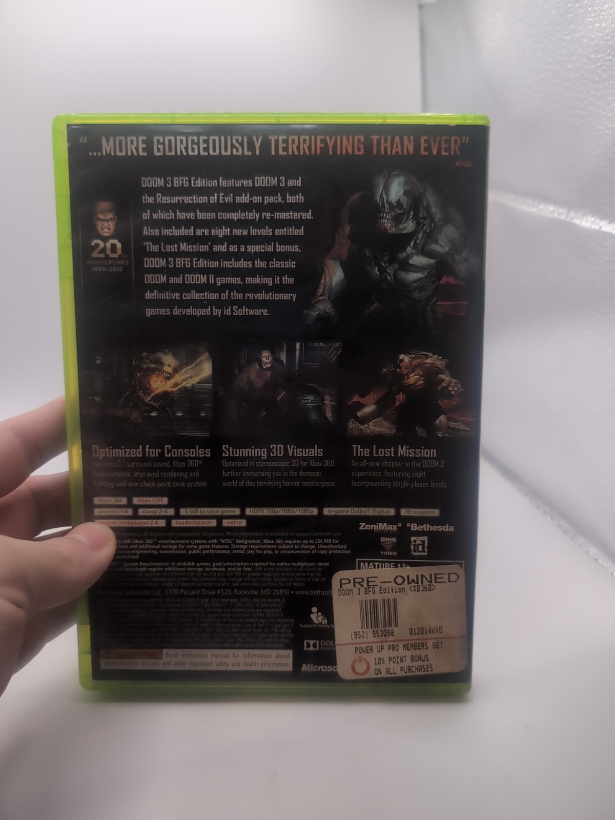 Doom 3 BFG Edition Xbox 360 Complete in Box