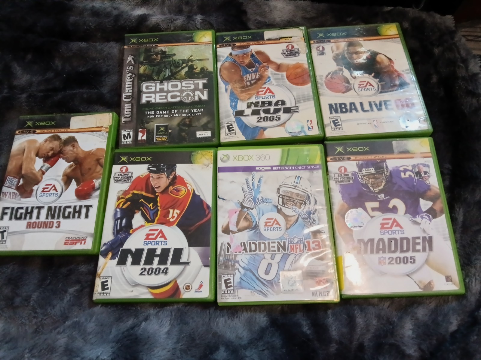 Xbox & Xbox 360 Mixed Lot 7 Games EA Sports Titles + Ghost Recon Sports/Shooter