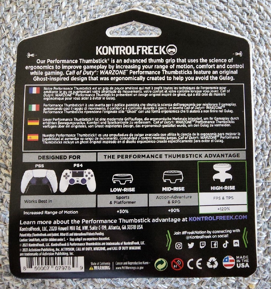 Call of Duty: MW WARZONE KontrolFreek “GHOST” Thumbstick Sony PS4 & PS5 – NEW