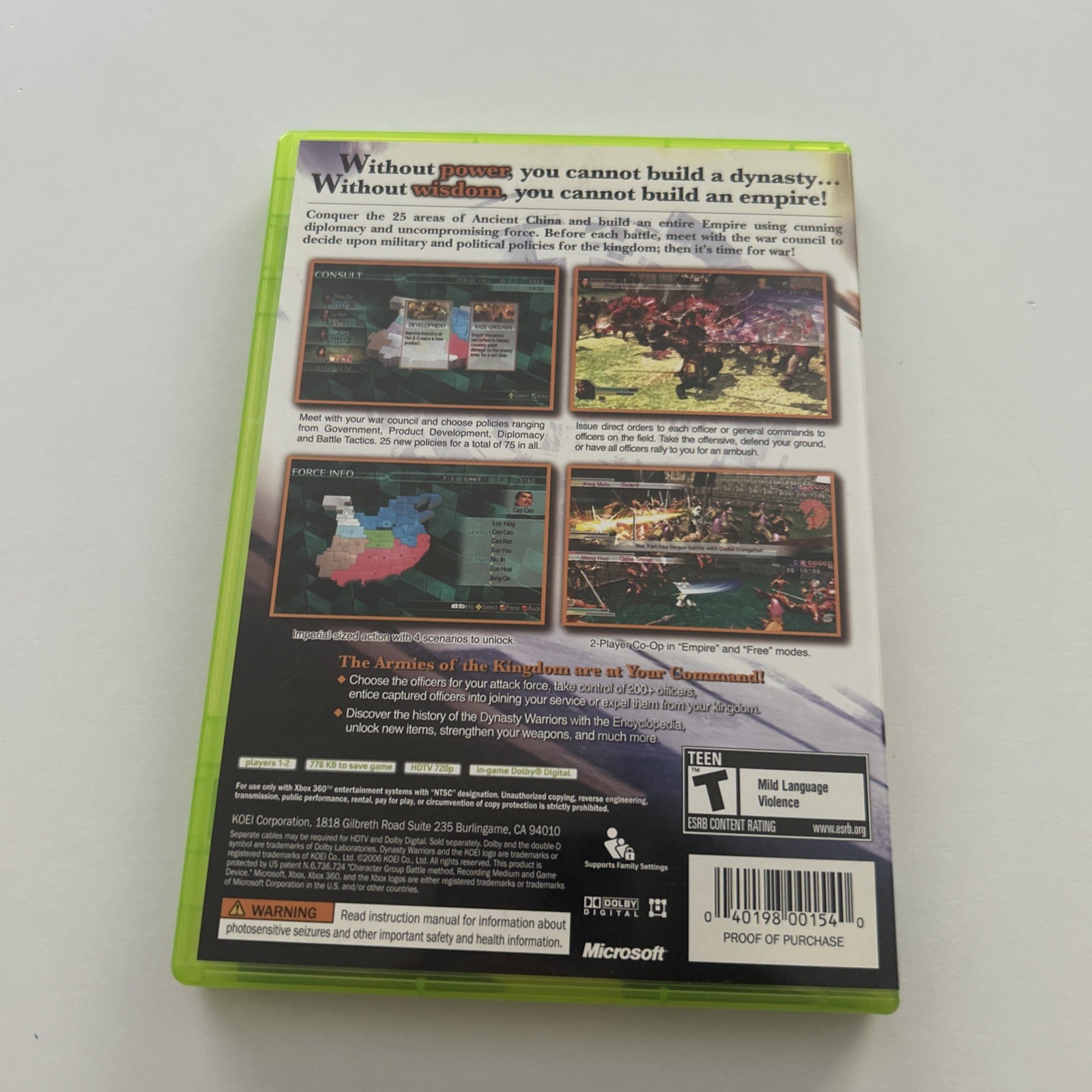 Dynasty Warriors 5: Empires (Microsoft Xbox 360, 2006) – European Version