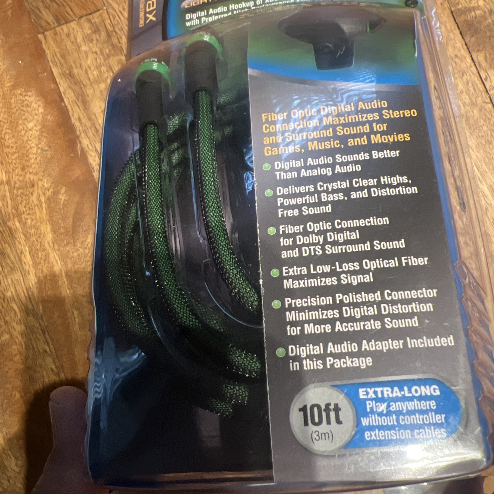 Monster Game Lightwave 100 X Fiber Optic Audio Cable for Original Xbox 10ft New