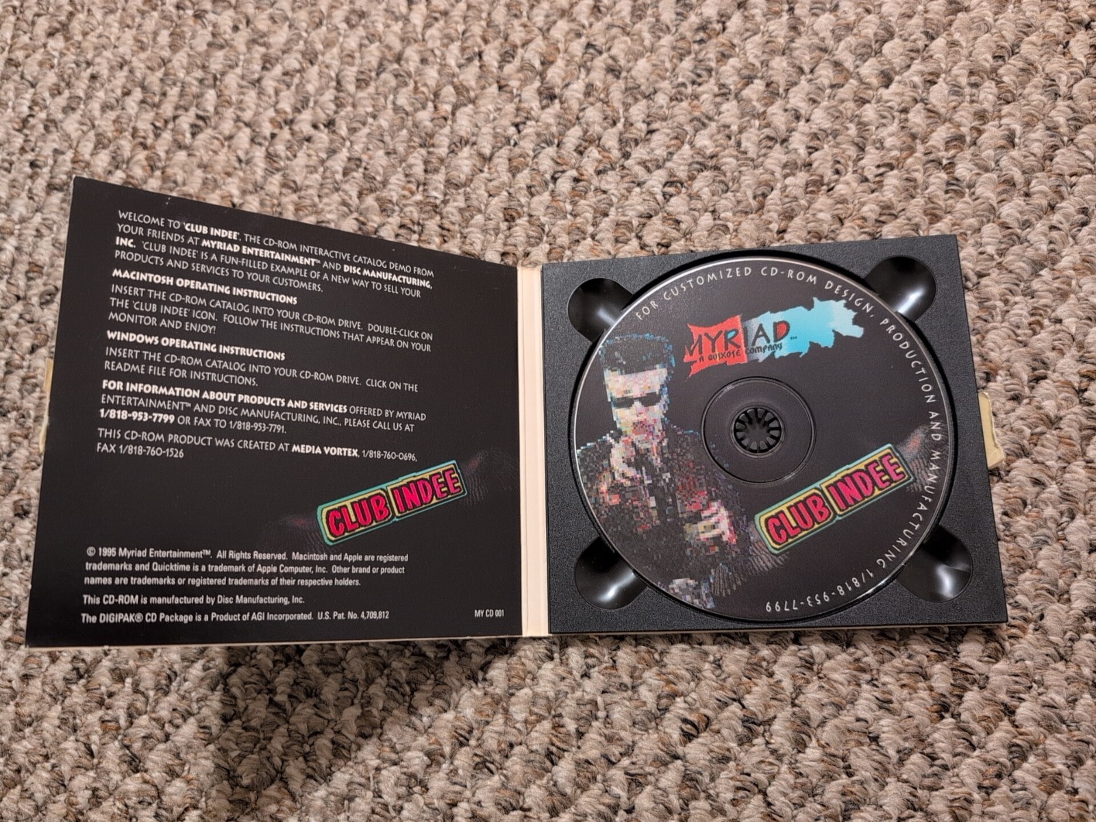 Club Indee Catalog Demo Weird Disc Mac Myriad Entertainment 1995 PC Lost Media?