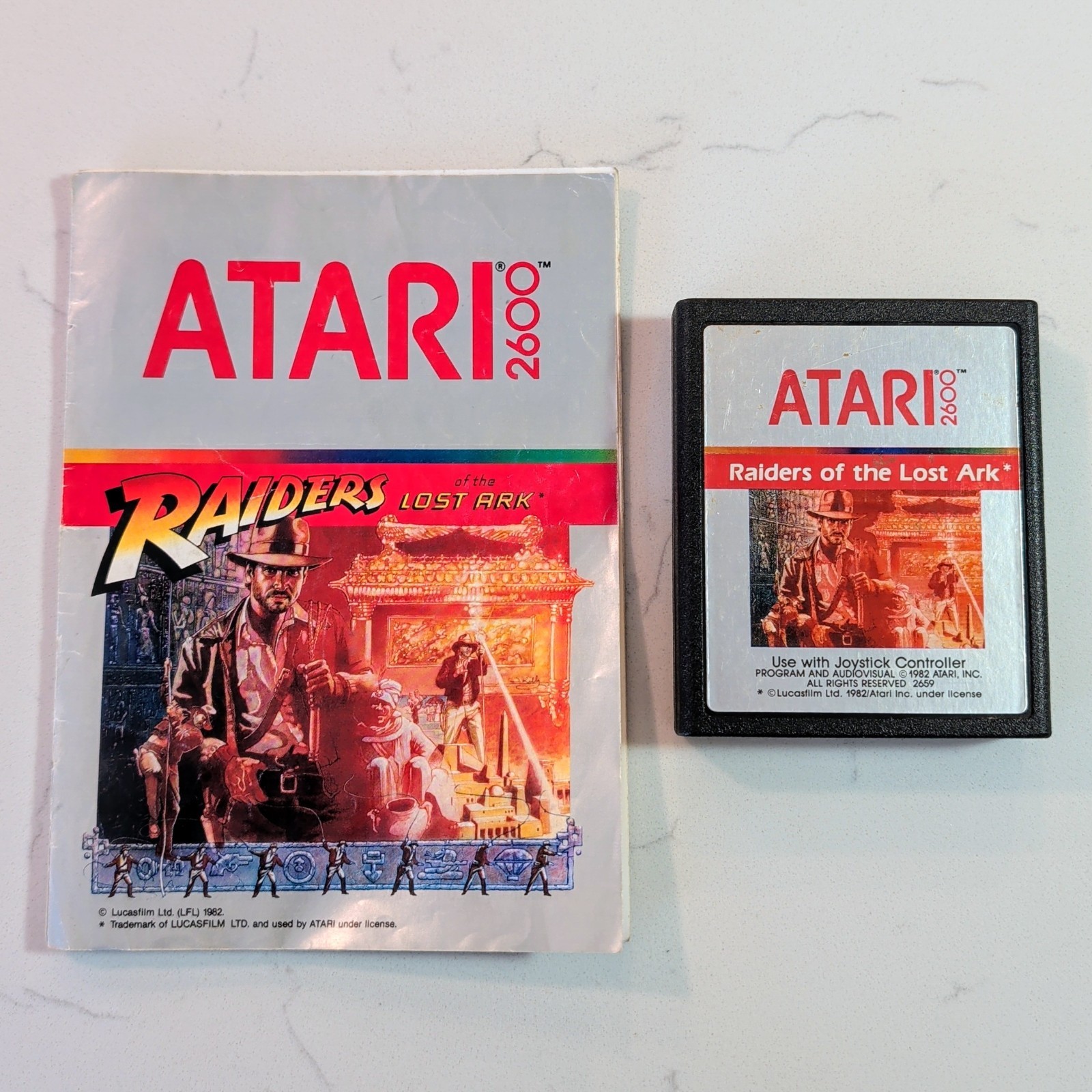 Raiders of the Lost Ark (Atari 2600, 1982) W/ Manual – Cleaned, Tested & Working