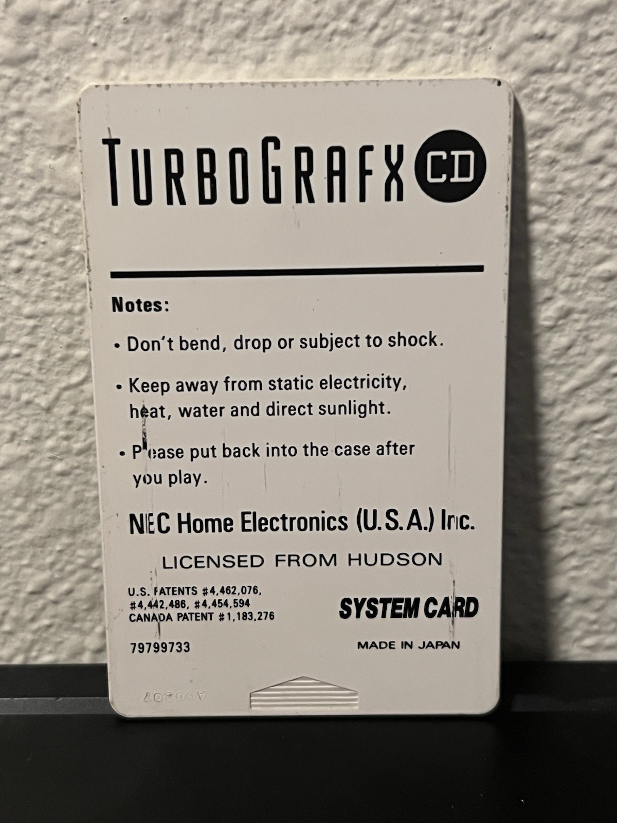 TurboGrafx 16 CD System Card – USA Version – Tested & Working