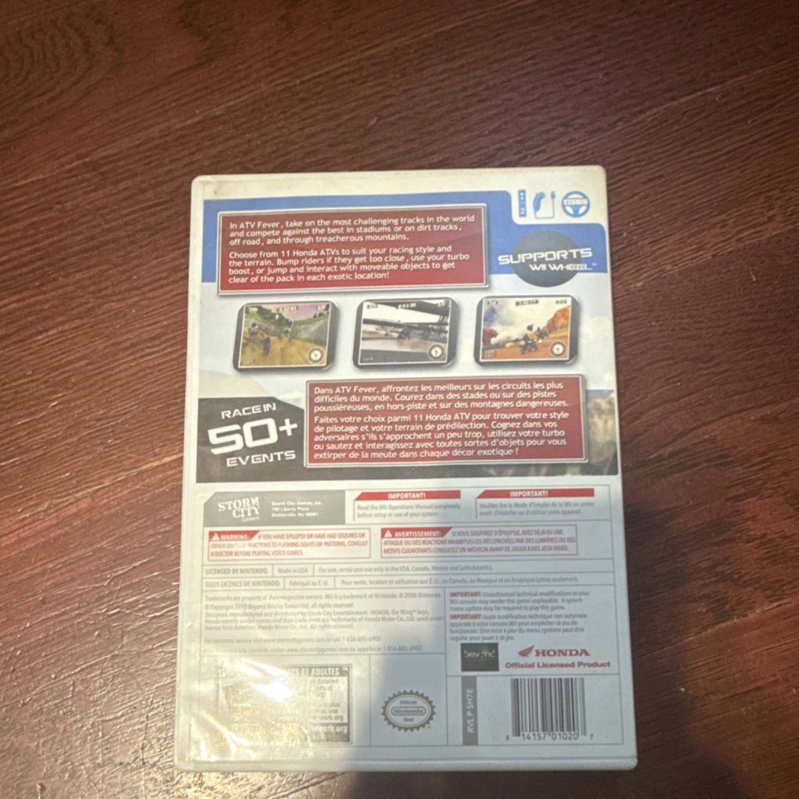 Honda ATV Fever Racing Nintendo Wii Storm City Games Video Game Tested and Work