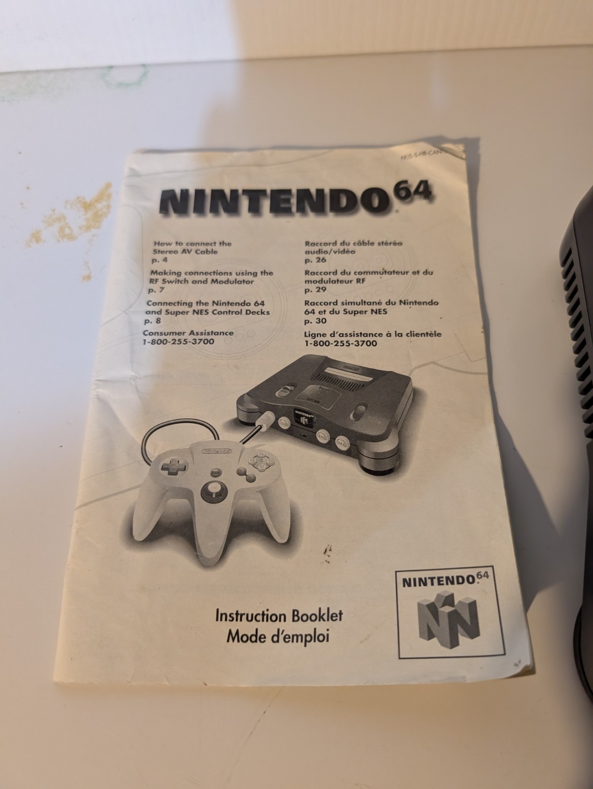 Nintendo 64 N64 Original System Console With 2 Original Controllers & Cords!