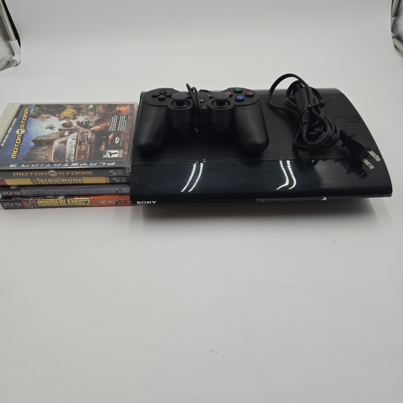 Sony PlayStation 3 PS3 Super Slim 250GB Console (CECH-4001B) w/ Cables Tested