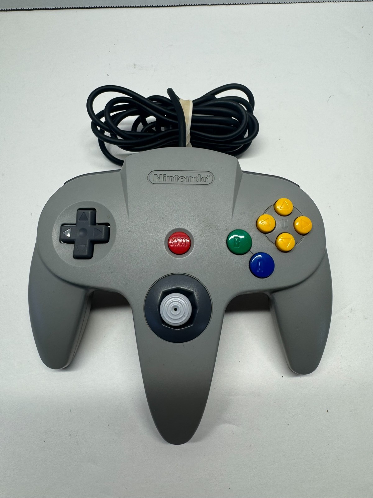 Nintendo 64 Solid Gray Controller w/Transfer Pack Tested & Working Tight Stick