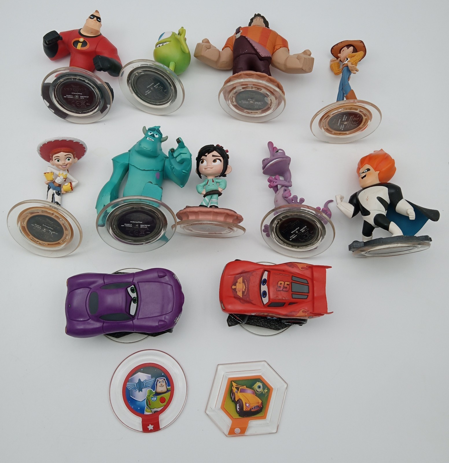 Mix Disney/Pixar Infinity Character Figures – Cars/Discs/Portal Base Lot Of 14