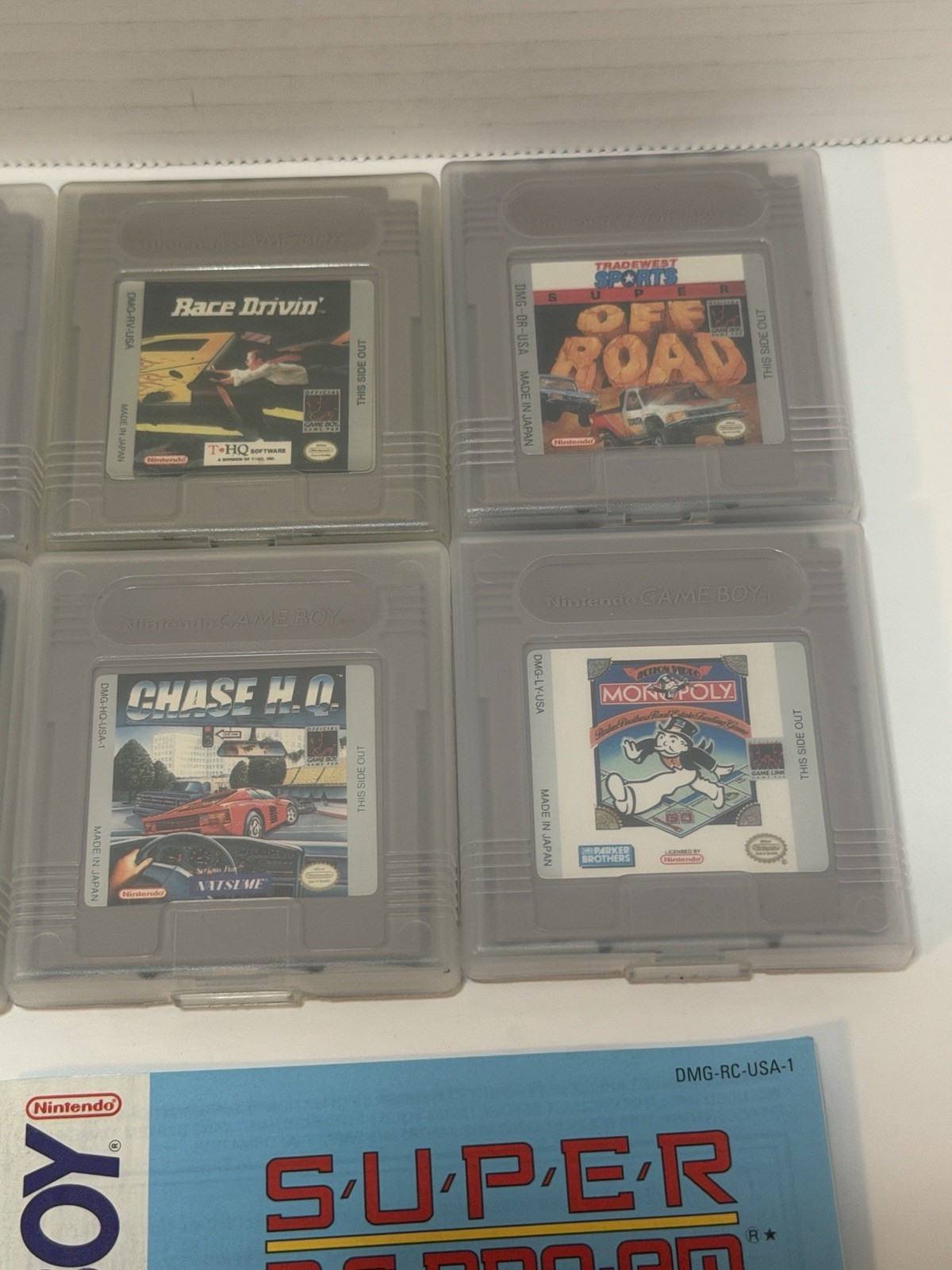 Lot Of 8 Gameboy Game Game & Watch, Monopoly Super Off Road Chase Hq Race Drivin