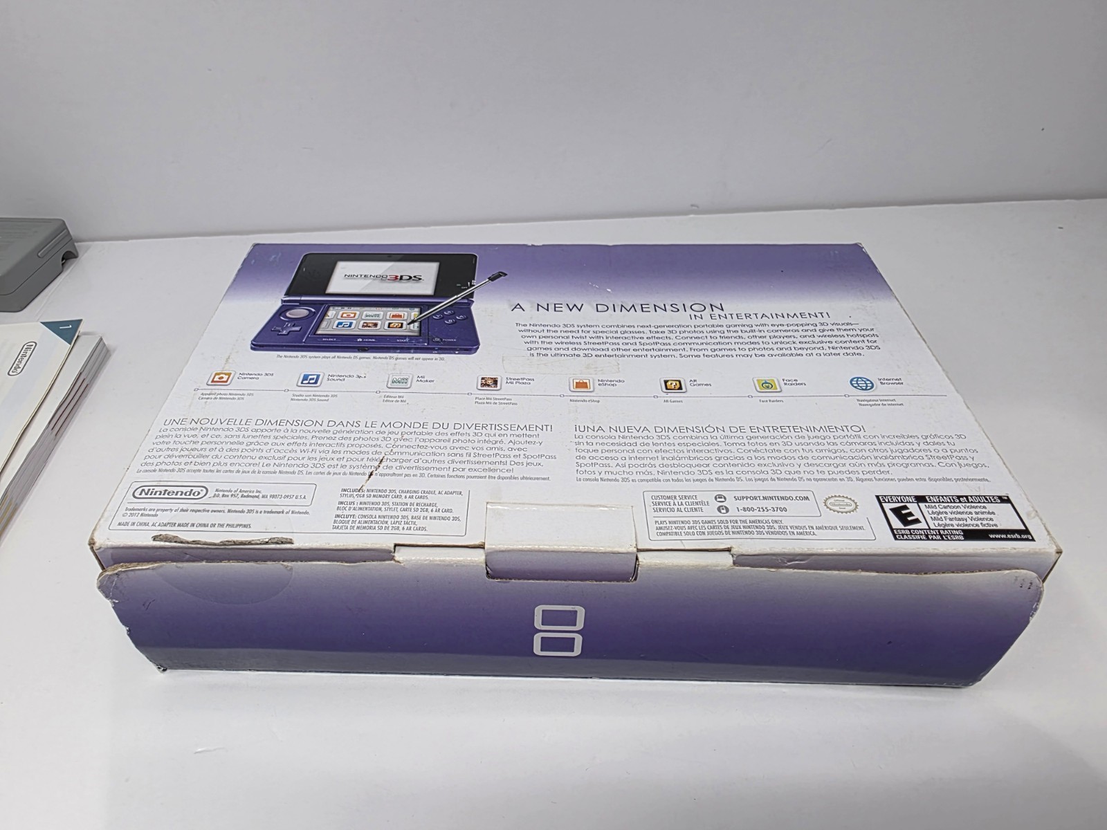 Nintendo 3DS Handheld Console Midnight Purple (Complete in Box Cib) * NTSC-USA