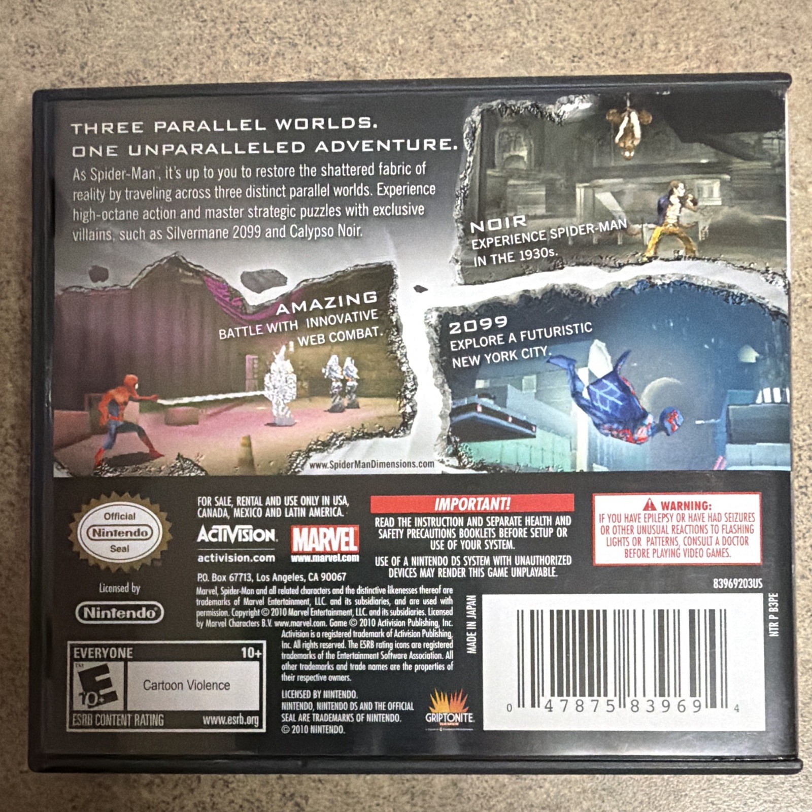 Activision Spider-Man: Shattered Dimensions Nintendo DS CIB