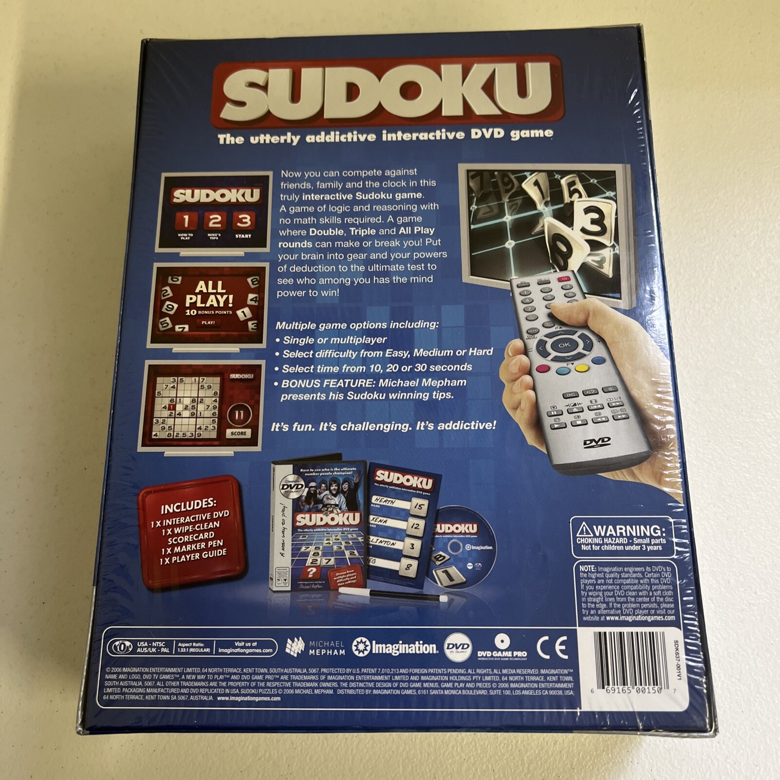 Sudoku DVD TV Game 2007 Imagination – Interactive – Ages 13+ Brand NEW Sealed