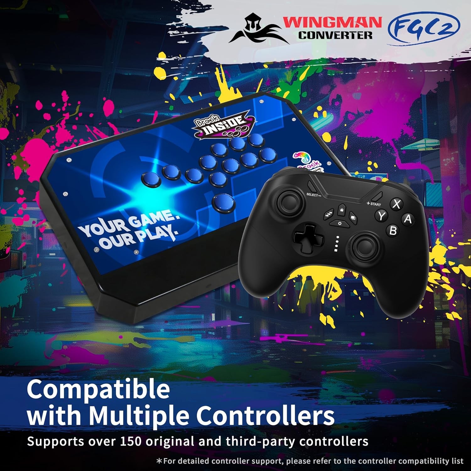 Brook Wingman FGC2 Wired Controller Adapter for PlayStation 5 and PC